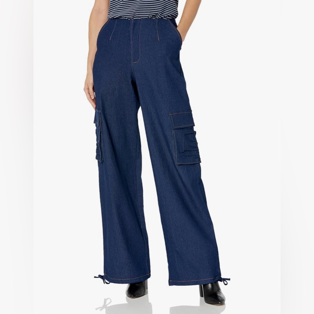Dark Washed Cargo Pants (Jeans)